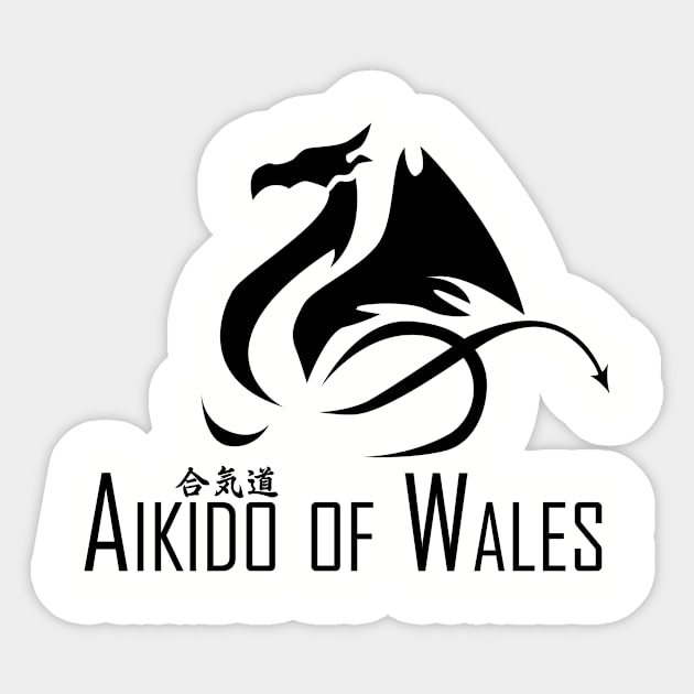 Aikido of Wales (Black) Sticker by timescape